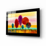 Arbres pastel Impression sur verre