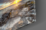 Sunset on the Beach Glass Wall Art