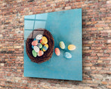 Easter Eggs Glass Wall Art