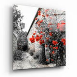 Rote Rosen Glasbild