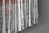 Red Forest Glass Wall Art