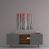 Red Forest Glass Wall Art