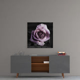 Purple Rose Glass Wall Art