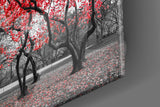 Red Tree Glass Wall Art