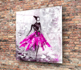 Woman (Pink) Glass Wall Art