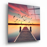 Red Dock Glass Wall Art