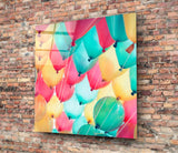 Balloons Glass Wall Art