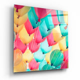 Balloons Glass Wall Art