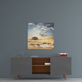 Africa (Wide Meadow) Glass Wall Art