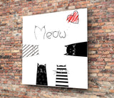 Meow (Cat) Glass Wall Art