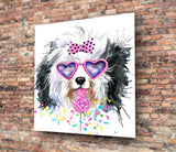 Cute Dog Glass Wall Art