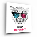 Think Differently Glass Wall Art