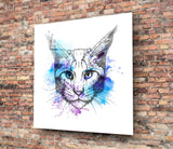 Cat Glass Wall Art