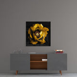 Floral Yellow Glass Wall Art