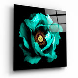 Floral Green Glass Wall Art