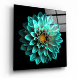 Green Flower Glass Wall Art