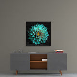 Green Flower Glass Wall Art