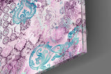 Purple Damask Glass Wall Art