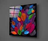 Colorful Leaves Glass Wall Art