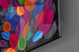 Colorful Leaves Glass Wall Art