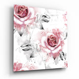 Pinke Rose Glasbild