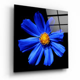 Fleur bleue Impression sur verre