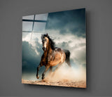 Running Horse Glass Wall Art