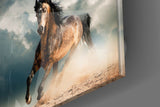 Running Horse Glass Wall Art