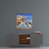 Lake Landscape Glass Wall Art