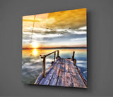 Sunset Landscape Glass Wall Art