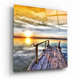 Sonnenuntergangslandschaft Glasbild