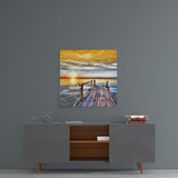 Sunset Landscape Glass Wall Art