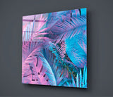 Tropical Leaves Glass Wall Art