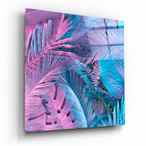 Feuilles tropicales Impression sur verre