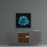 Blue Flower Glass Wall Art