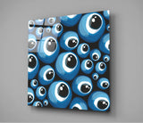 Blue Evil Eye Beads Glass Wall Art