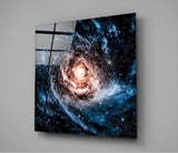 Space- Blue Infinity Glass Wall Art