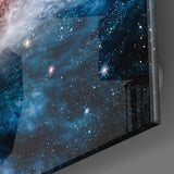 Space- Blue Infinity Glass Wall Art