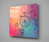 Retro Bicycle Glass Wall Art