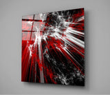 Red Explosion Glass Wall Art