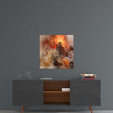 Golden Chaos Abstract Glass Wall Art