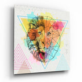 Fact and Fiction Lion Glass Wall Art