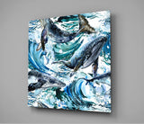 Dance of the Whales Glass Wall Art