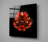 Red Lotus Glass Wall Art