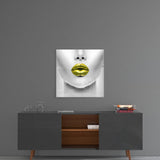 Gold Lips Glass Wall Art