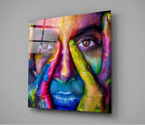 Painted Face Glass Wall Art