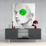 Green Look Glass Wall Art