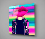 Head Lip Glass Wall Art