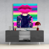 Head Lip Glass Wall Art