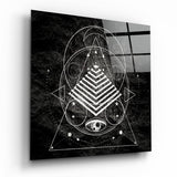 Lines of the Triangle Glass Wall Arts | Insigne Art Design